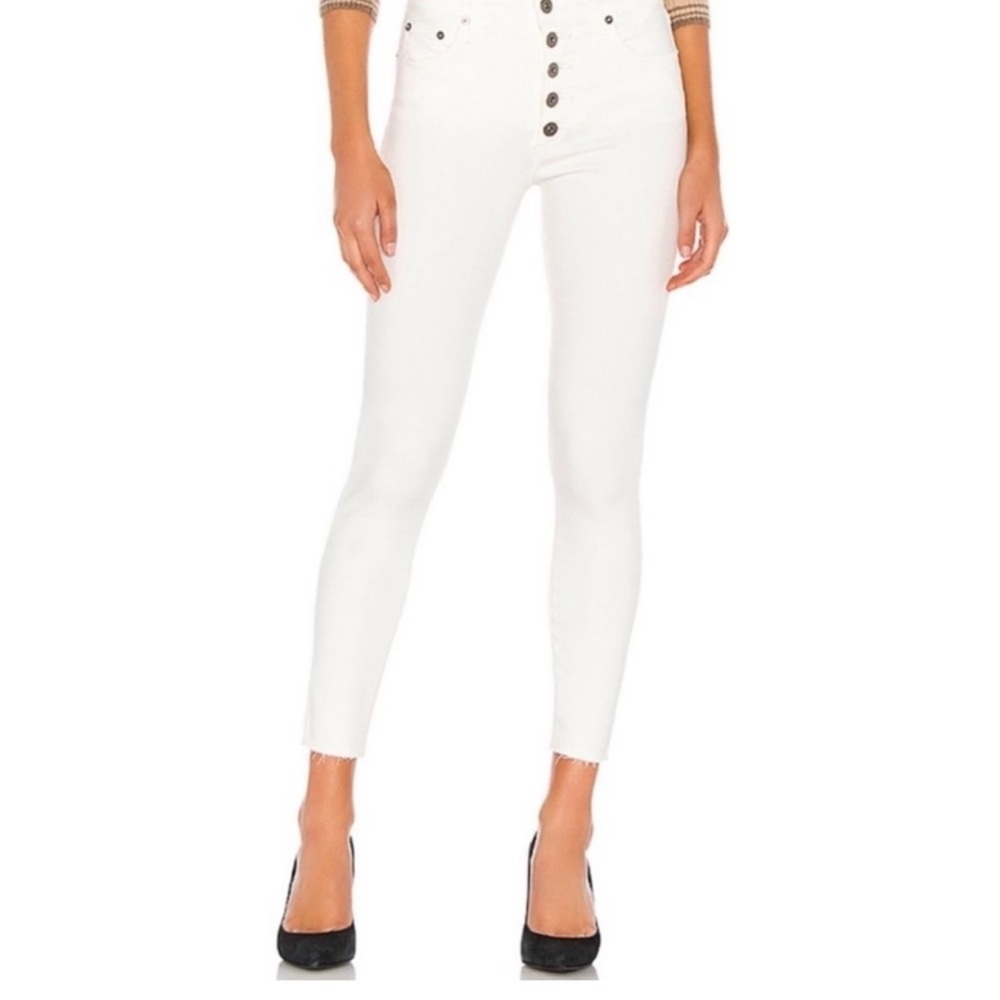 Pistola Aline High Rise Skinny Jeans in Wishful (White/Cream). Size 27